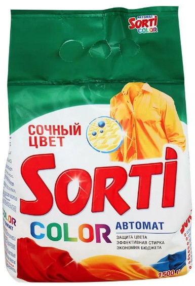 Порошок стиральный автомат Color, Sorti, 1,5 кг 