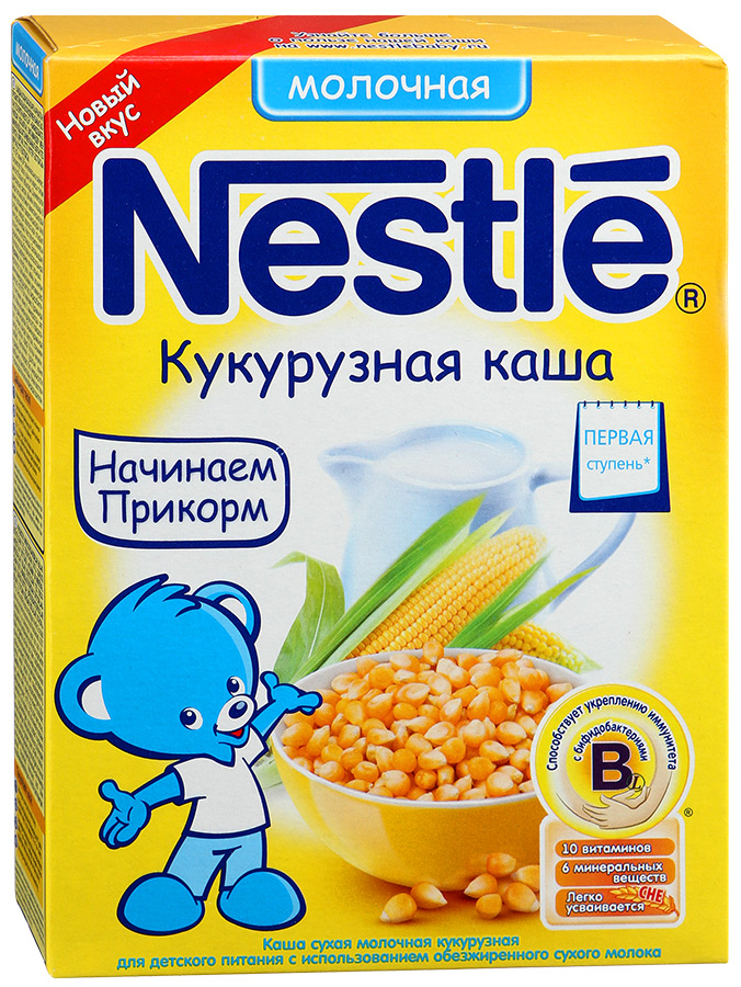 Каша Кукурузная молочная  с 5 месяцев (1 ступень), Nestle, 220 гр