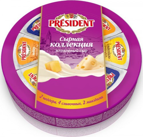 Сыр плавленный Сырная коллекция, President, FoodMaster, 140 гр.