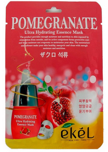 Тканевая маска для лица с экстрактом граната Pomegranate, Ekel 