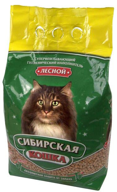Наполнитель супервпитывающий гигиенический Древесный Лесной, Сибирская кошка, 7 л
