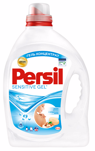 Гель для стирки с ароматом миндаля и натуральным мылом  Sensitive, Persil, 1,3 л