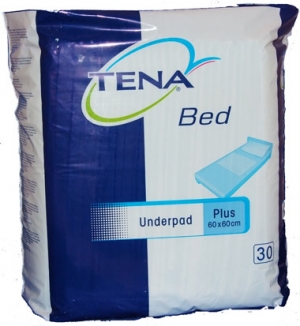 Пеленки одноразовые впитывающие Bed Plus 60х60см, Tena, 30 шт