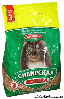 Наполнитель супервпитывающий гигиенический Древесный Лесной, Сибирская кошка, 3 л