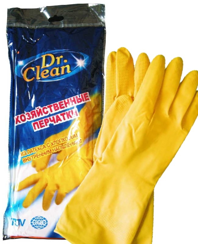 Перчатки хозяйственные размер S/маль., Dr. Clean, 1 пара 