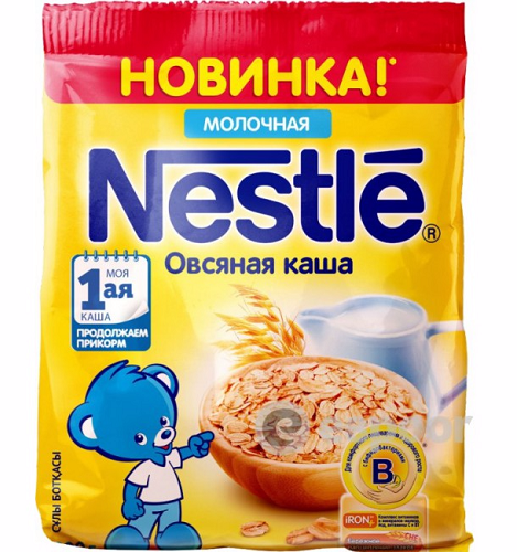 Каша овсяная молочная с 5 месяцев (1 ступень), Nestle, 200 гр