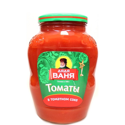 Томаты неочищенные в томатном соке, Дядя Ваня, 680 гр