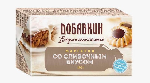 Маргарин со сливочным вкусом 72% Воронежский, Добавкин, 180 гр