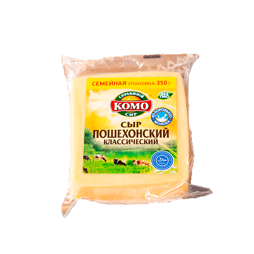 Сыр полутвердый Пошехонский классический 45%, Комо, 350 гр
