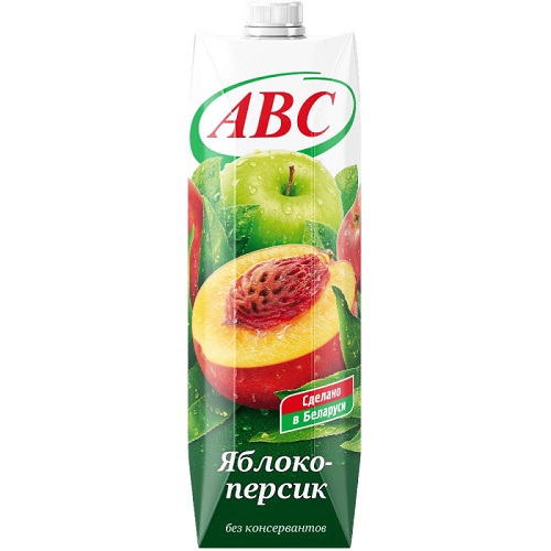 Сок 100% Яблоко-Персик, ABC, 1 л.