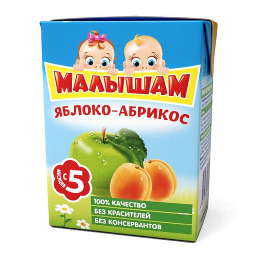 Нектар яблоко-абрикос с 5 мес., ФрутоНяня Малышам, 0,2 л 