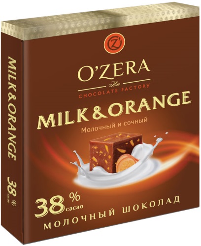 Шоколад «O`Zera» Milk&Orange молочный, Яшкино, 90 гр