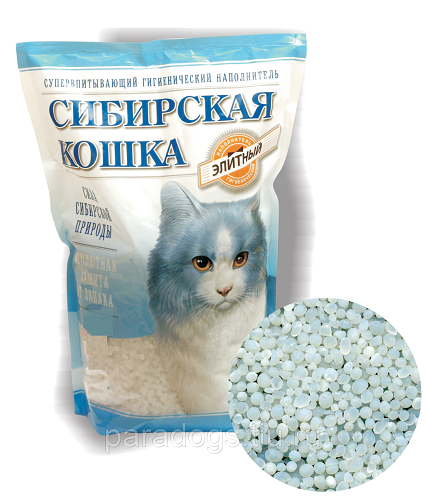 Наполнитель гигиенический супервпитывающий для кошек Силикагель, Сибирская кошка, 4 л 