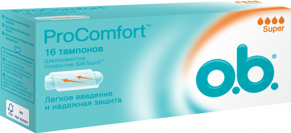 Тампоны ProComfort Super, O.B., 16 шт