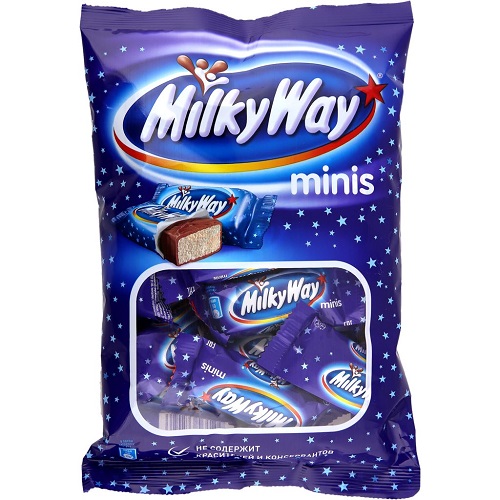 Батончик с начинкой из молочного суфле, покрытый нежным шоколадом, Milky Way Minis, 176 гр