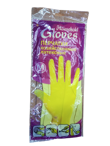 Перчатки резиновые М\средн., Household Gloves, 1 пара