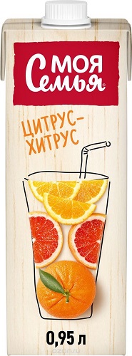 Напиток сокосодержащий Апельсиновый, Моя семья, 0,95 л.