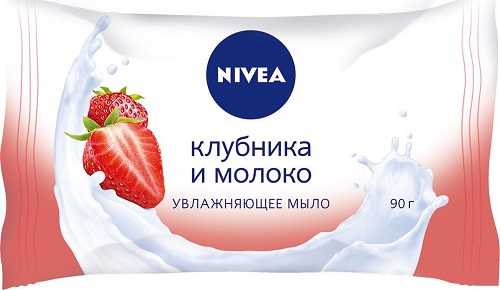 Мыло увлажняющее Клубника и молоко, Nivea, 90 гр. 