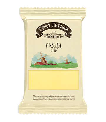 Сыр полутвердый "Гауда" 48%, Брест-Литовск, 200 гр