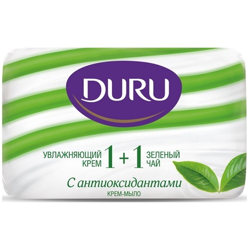 Мыло туалетное Увлажняющий крем + Зеленый чай, Duru, 80 гр