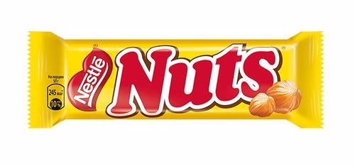 Шоколадный батончик c цельным Фундуком, Nuts, 50 гр