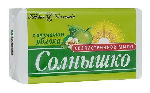 Мыло хозяйственное с ароматом Яблока, Солнышко, 140 гр