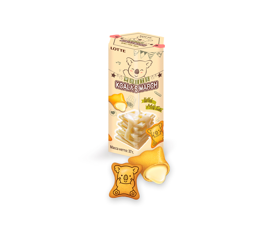 Печенье с молочной начинкой «Koala’s March with milk taste», Рахат, 37 гр.
