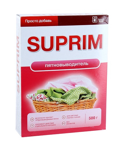 Пятновыводитель для цветных и белых тканей, Suprim, 500 гр.