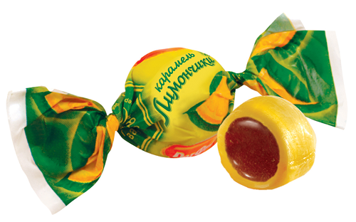 Конфеты Карамель с фруктовой начинкой Лимончики, РотФронт, 33 штуки (200 гр. ± 10 гр.)