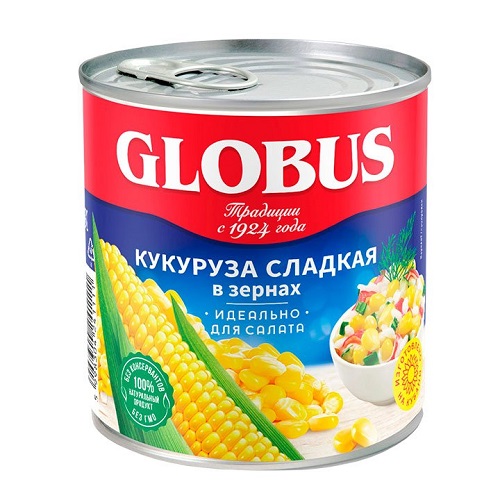 Кукуруза сладкая консервированная, Globus, 425 мл