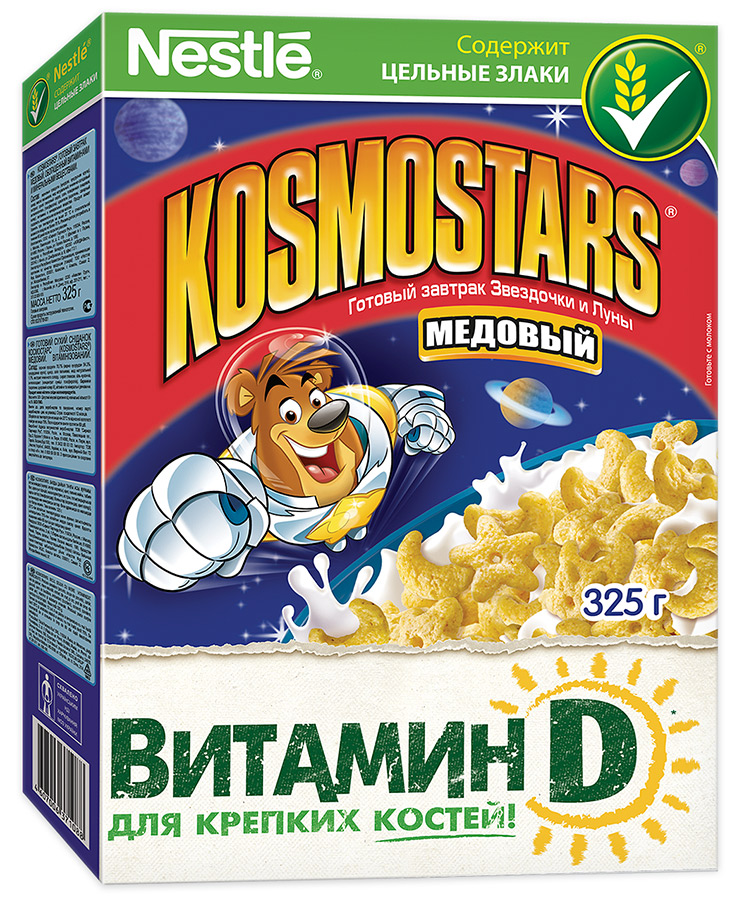Завтрак готовый, медовые звездочки и галактики, Kosmostars 325 гр
