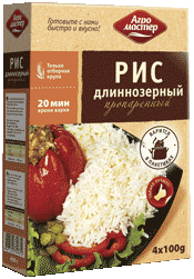 Рис длиннозерный пропаренный в пакетиках, Агро Мастер, 4х100 гр