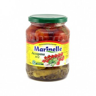 Ассорти №2 (томаты черри и корнишоны), Marinelle, 720 мл 