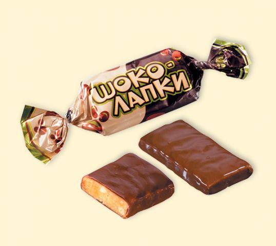 Конфеты с дробленным арахисом в шоколадной глазури Choco Lapki Шоколапки, Roshen, 24 штук (150 гр. ± 10 гр.)