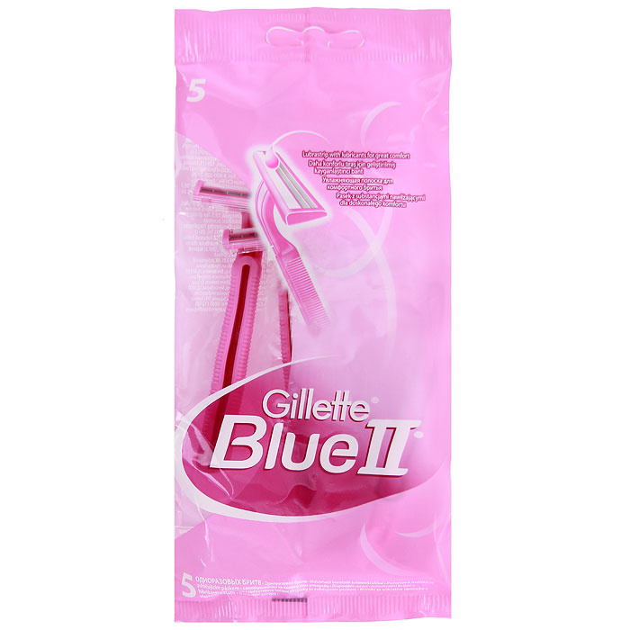 Станок одноразовый женский, Gillette Blue II for Woman, 5 шт