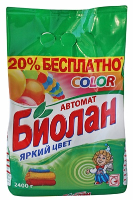 Порошок стиральный автомат Color, Биолан, 2,4 кг