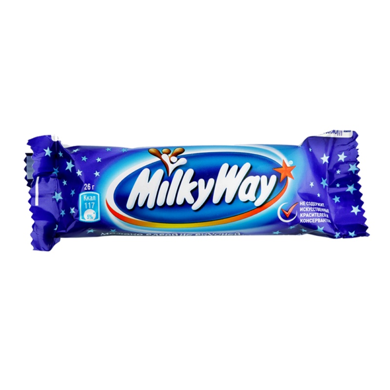 Батончик с начинкой из молочного суфле, покрытый нежным шоколадом, Milky Way, 26 гр