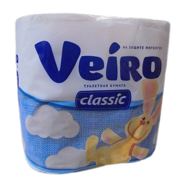 Туалетная бумага белая 2-сл., Veiro Classic, 4 рул