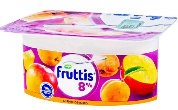 Йогурт с Абрикосом и манго 8%, Fruttis, 115 гр
