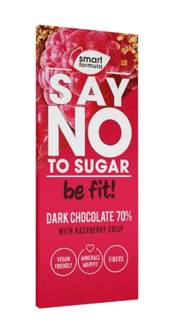 Горький шоколад без добавления сахара с Малиной, Smart Formula, 90 гр
