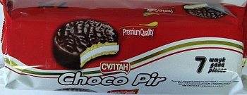 Печенье с кокосовой зефирной прослойкой в шоколадной глазури Choco Pir, Султан, 7 х 30 гр.