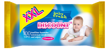 Влажные салфетки детские, Discount, 100 шт.
