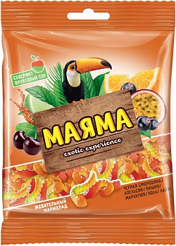 Мармелад Маяма со вкусом черной смородины, апельсина, вишни, маракуйи, колы и лайма, Яшкино, 70 гр