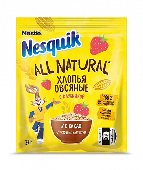 Хлопья овсяные с какао и клубникой (без варки), Nesquik, 37 гр
