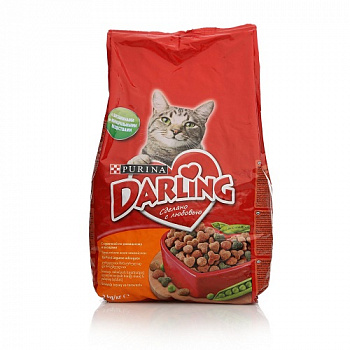 Корм сухой для кошек с курочкой по-домашнему и овощами, Darling, 2 кг