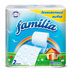 Туалетная бумага 2-х сл. белая, Familia, 4 рул.