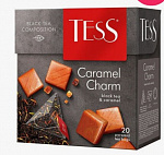 Чай черный с ароматом и кусочками карамели Caramel Charm, Tess, 20 пирамидок