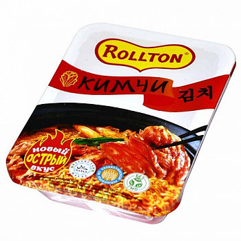 Лапша быстрого приготовления со вкусом Кимчи (чашка), Роллтон, 90 гр