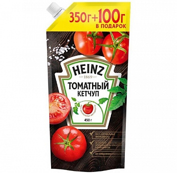 Кетчуп Томатный с дозатором, Heinz, 350+100 гр