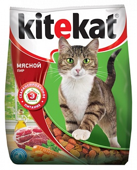 Сухой корм для кошек Мясной пир, Kitekat, 350 гр.